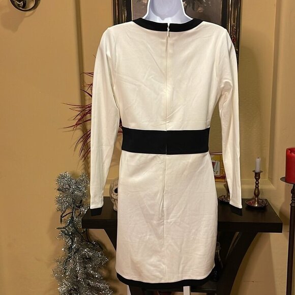 No.237 ✨ NWT BEBE Color-block Ponte V-neck Dress ✨ - Picture 6 of 14